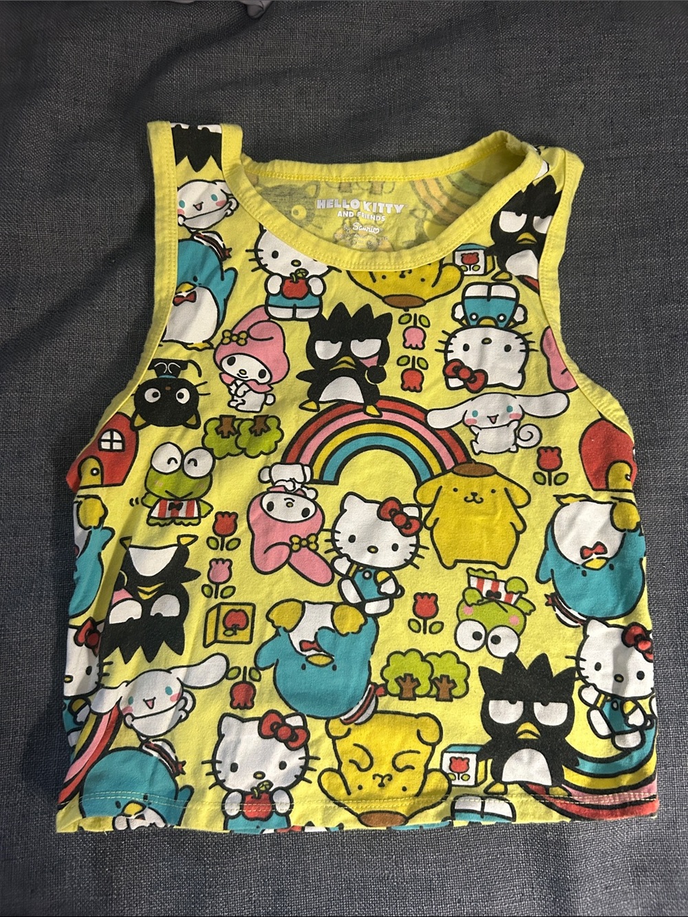 Hello Kitty Yellow Multicolor Character Tank Top for Kids